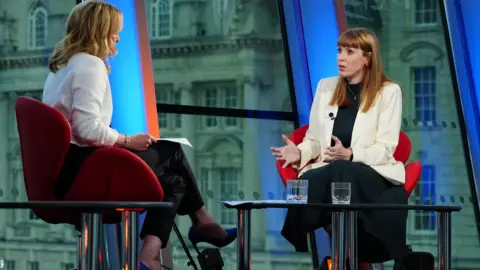 PA Media Angela Rayner being interviewed by the BBC's Laura Kuenssberg