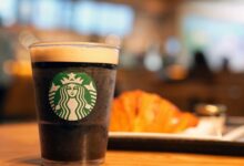 A Starbucks drink rests on a table