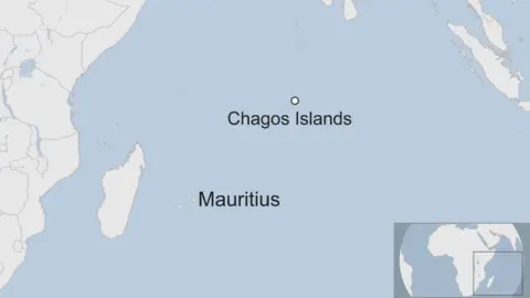 A map shows the location of the Chagos Islands