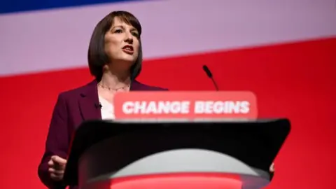 Getty Images Chancellor Rachel Reeves delivers her speech to the Labour Party conference in September 