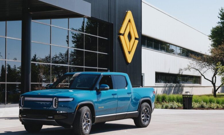 Rivian's R1 pickup at its plant in Normal, Illinois.