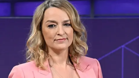 BBC Laura Kuenssberg pictured in the studio