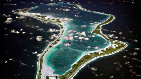 Alamy An aerial photo shows the Chagos Islands