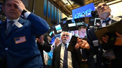 NYSE Traders working during the opening bell.