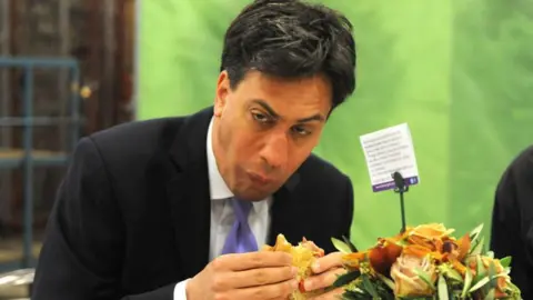 Getty Images Ed Miliband eating a bacon sandwich 