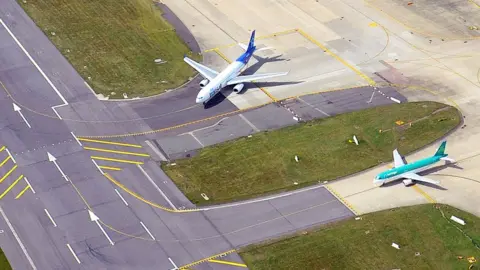 PA Media Aerial view of Gatwick Airport in 2014