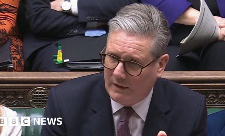 Starmer and Badenoch clash over defence spending at PMQs