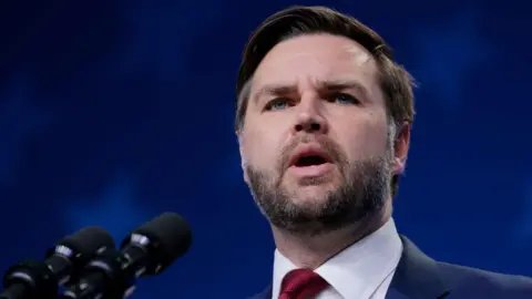 Getty Images JD Vance giving a speech