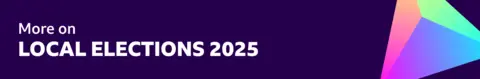Purple banner reading