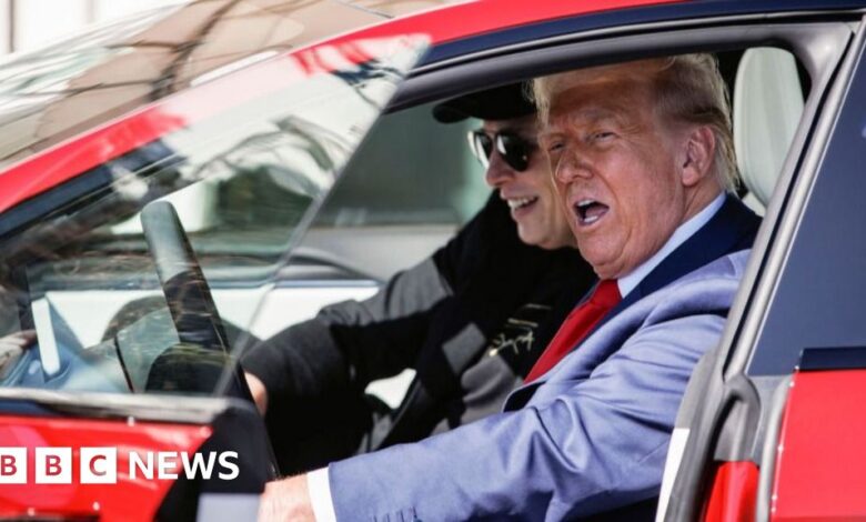 Tesla shares hit as Trump-Musk feud explodes