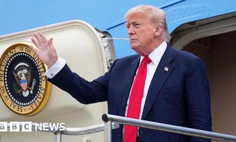 US president Donald Trump arrives in Scotland for four-day visit