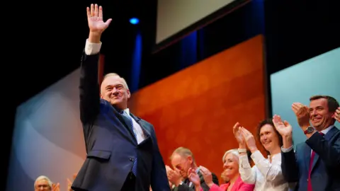 PA Media Liberal Democrat leader Sir Ed Davey delivers his keynote speech during the autumn conference, at the Bournemouth Conference Centre in Dorset. Picture date: Tuesday September 23, 2025. PA Photo.